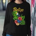 Toucan Bird Tropical Flowers Belize Travel Souvenir Women Crewneck Graphic Sweatshirt Funny Gifts