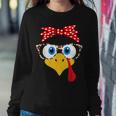 Turkey Face Leopard Print Glasses Thanksgiving Girl Women Sweatshirt Funny Gifts