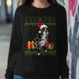 Ugly Sweater Christmas Lights Boston Terrier Dog Lover Women Sweatshirt Funny Gifts