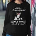 Never Underestimate An Old Woman With Boston Terrier Women Sweatshirt Unique Gifts