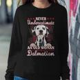 Never Underestimate An Old Woman With A Dalmatian Women Sweatshirt Unique Gifts