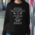 Never Underestimate The Power Of A Woman On Her Horse Women Sweatshirt Funny Gifts