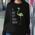 A Wee Bit Irish Today St Pattys Day Green Flamingo Women Sweatshirt Unique Gifts