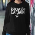 Wife Dibs On The Captain Captain Wife Retro Women Sweatshirt Funny Gifts