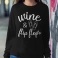 Wine And Flip Flops Beach Vacation Drinking Woman Women Sweatshirt Funny Gifts