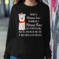 Womens Im Not A Momma Bear Im More Of A Momma Llama Floral Women Crewneck Graphic Sweatshirt Personalized Gifts