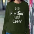 Dog Mother Wine Lover Cute Mom Drinking Christmas Women Sweatshirt Unique Gifts