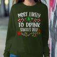 Most Likely To Drink Santa's Beer Family Christmas Drinking Women Sweatshirt Personalized Gifts