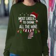 Most Likely To Drink All The Wine Family Christmas Pajamas Women Sweatshirt Personalized Gifts