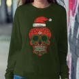 Sugar Skull Santa Hat Mexican Christmas Xmas Pj Women Sweatshirt Personalized Gifts