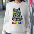 Ally Cat Rainbow Gay Pride Cute Lgbt Animal Pet Lover Women Sweatshirt Unique Gifts