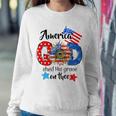 American God Shed His Grace On Thee Christian 4Th Of July Women Sweatshirt Unique Gifts