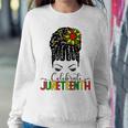 Awesome Messy Bun Junenth Celebrate 1865 June 19Th Women Crewneck Graphic Sweatshirt Funny Gifts