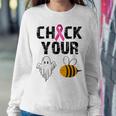 Check Your Boo Bees Breast Cancer Halloween Women Sweatshirt Unique Gifts