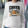 Cheer Mom Biggest Fan Cheerleader Black And Orange Pom Pom Women Sweatshirt Unique Gifts
