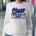 Cheer Mom Blue Leopard Letters Cheer Pom Poms Women Sweatshirt Funny Gifts