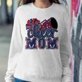 Cheer Mom Navy Red Leopard Cheer Poms & Megaphone Women Sweatshirt Funny Gifts