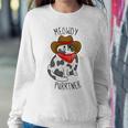 Cowboy Cat Meowdy Purrtner Western Sarcastic Partner Women Sweatshirt Funny Gifts