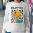 Eleven Is A Vibe 11Th Birthday Smile Face Hippie Boys Girls Women Sweatshirt Personalized Gifts