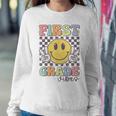 First Grade Vibes Smile Face 1St Grade Team Back To School Women Sweatshirt Unique Gifts