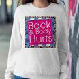 Funny Back Body Hurts Quote Workout Gym Top Leopard Women Sweatshirt Funny Gifts