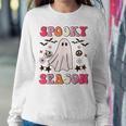 Groovy Spooky Season Cute Ghost Pumpkin Halloween Boys Girls Women Sweatshirt Unique Gifts