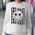 Happy Fri-Yay Black Smile Friday Lovers Fun Teacher Nurse Women Sweatshirt Funny Gifts