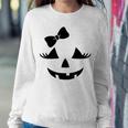 Jack O Lantern Eyelashes Pumpkin Face Halloween Girls Women Sweatshirt Unique Gifts
