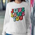 Jesus Loves You Retro Vintage Style Graphic Womens Women Sweatshirt Unique Gifts