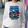 We Live We Love We Lie Blue Mushroom Cat Trendy Meme Women Sweatshirt Unique Gifts