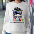 National Hispanic Heritage Month Messy Bun Women Sweatshirt Funny Gifts