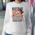 Nightmare Before Coffee Halloween Skeleton Drinking Coffee Women Sweatshirt Funny Gifts