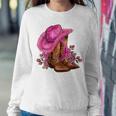 Pink Cowgirl Hat Cowgirl Boots Western Cowhide Rose Flowers Women Sweatshirt Unique Gifts