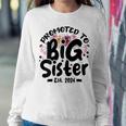 Promoted To Big Sister 2024 Cute Big Sister Kids Floral Women Crewneck Graphic Sweatshirt Funny Gifts