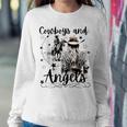 Retro Desert Cowboys And Angels Western Country Cowgirl Women Sweatshirt Funny Gifts