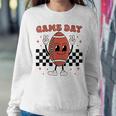 Retro Groovy Game Day American Football Players Fans Outfit Women Sweatshirt Unique Gifts