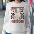 Spooky Season Halloween Ghost Costume Retro Groovy Women Sweatshirt Unique Gifts