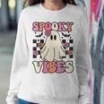 Spooky Vibes Halloween Ghost Costume Retro Groovy Women Sweatshirt Funny Gifts