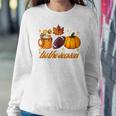 Tis The Season Pumpkin Leaf Latte Fall Thanksgiving Football Latte Women Sweatshirt Unique Gifts