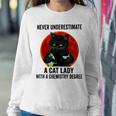 Never Underestimate A Cat Lady With A Chemistry Degree Women Sweatshirt Unique Gifts