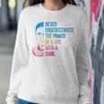 Never Underestimate The Power Of A Girl With A Book Rainbow Women Sweatshirt Personalized Gifts