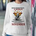 Never Underestimate A Woman Who Loves Elephants November Women Sweatshirt Personalized Gifts