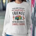 Womens Were More Than Just Camping Friends Funny Flamingo Camper Women Crewneck Graphic Sweatshirt Personalized Gifts