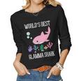 Glamma Grandma Gift Worlds Best Glamma Shark Women Graphic Long Sleeve T-shirt