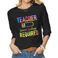Teacher Summer Recharge Required Tie Dye Teacher Vacation Women Long Sleeve T-shirt