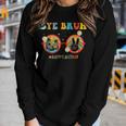 Bye Bruh Teachers Groovy Happy Latest Day Of School Summer Women Long Sleeve T-shirt Gifts for Her