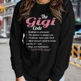 Gigi Grandma Gift The Gigi Code Women Graphic Long Sleeve T-shirt Gifts for Her