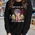Happy 4Th Of July Lets Go Beer Brandon Trump Beer America Women Long Sleeve T-shirt Gifts for Her