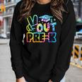 Happy Last Day Of School Peace Out Prek Tie Dye Women Long Sleeve T-shirt Gifts for Her