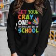 Last Day Of School Get Your Cray On Funny Teacher Women Graphic Long Sleeve T-shirt Gifts for Her